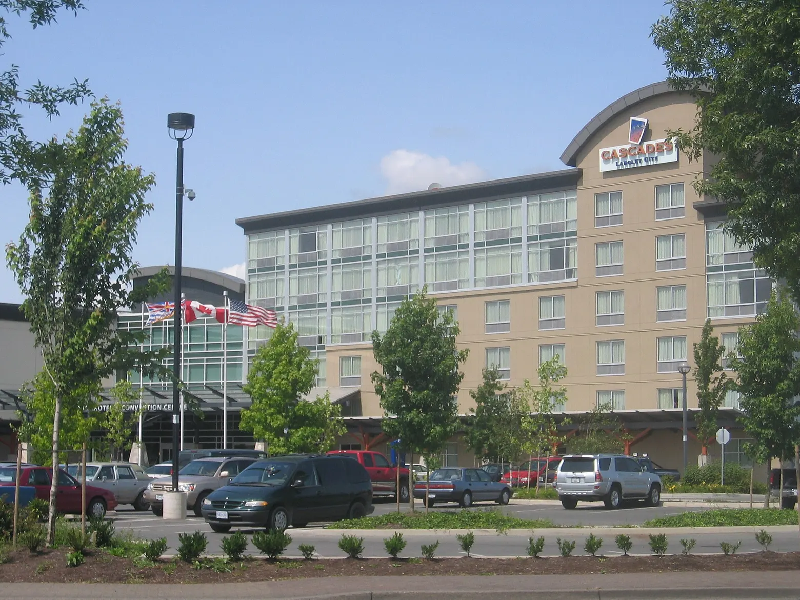 The Cascades hotel and casino building in Langley City